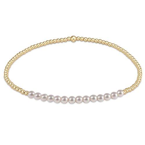 classic gold beaded bliss 2mm bead bracelet pearl