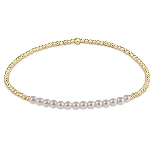 classic gold beaded bliss 3mm bead bracelet 6mm pearl