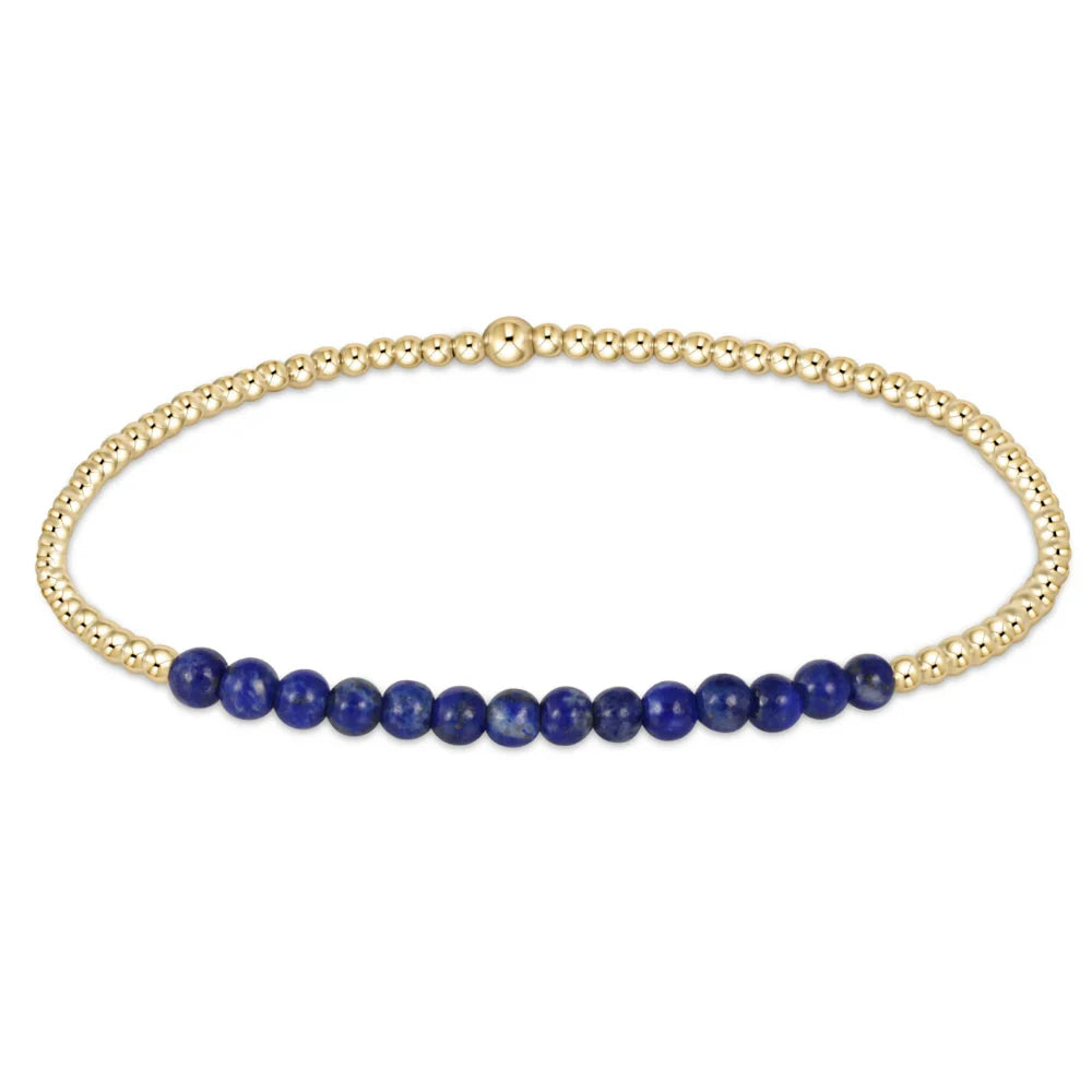 gold bliss 2mm bead bracelet lapis