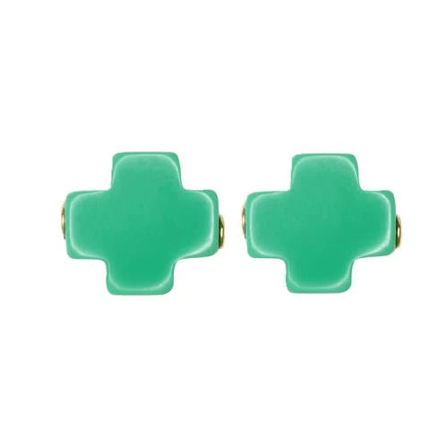 signature cross studs off emerald