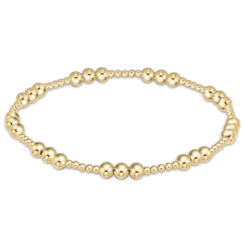 classic joy pattern 4mm bead bracelet gold