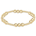 classic joy pattern 6mm bead bracelet gold