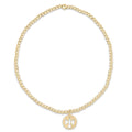 classic gold 2mm bead bracelet guardian angel small gold disc