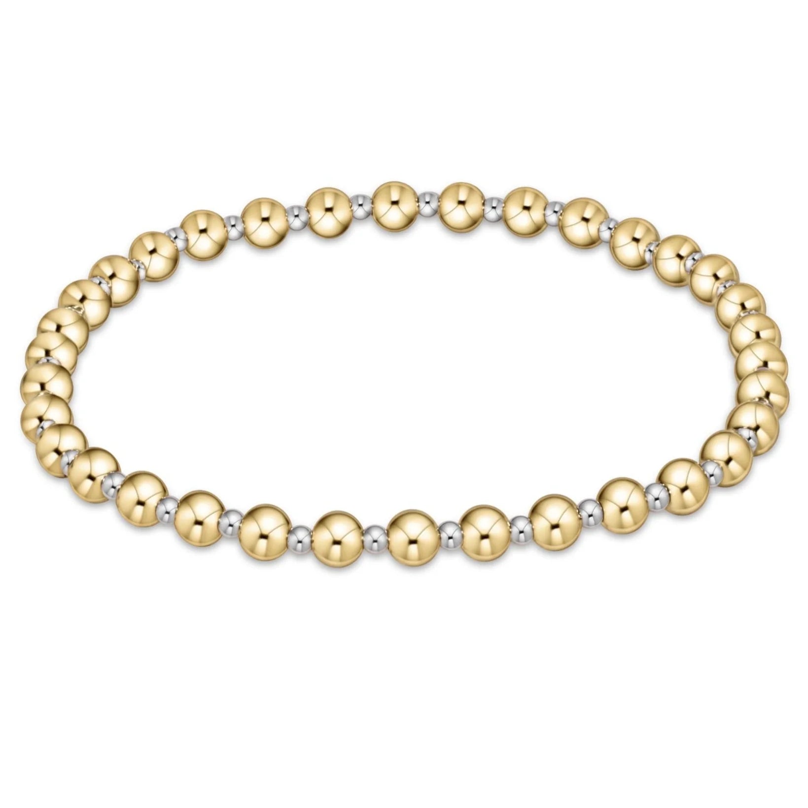 classic grateful pattern 4mm bead bracelet mixed metal