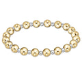 grateful pattern 6mm bead bracelet mixed metal