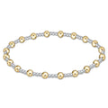 classic sincerity pattern 4mm bead bracelet mixed metal