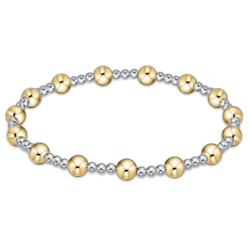 classic sincerity pattern 5mm bead bracelet mixed metal