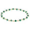 gemstone gold sincerity pattern 3mm bead bracelet green onyx
