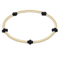 signature cross small gold 2mm bead bracelet navy