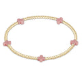 signature cross small gold 2mm bead bracelet pink