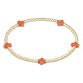 signature cross small gold 2mm bead bracelet coral