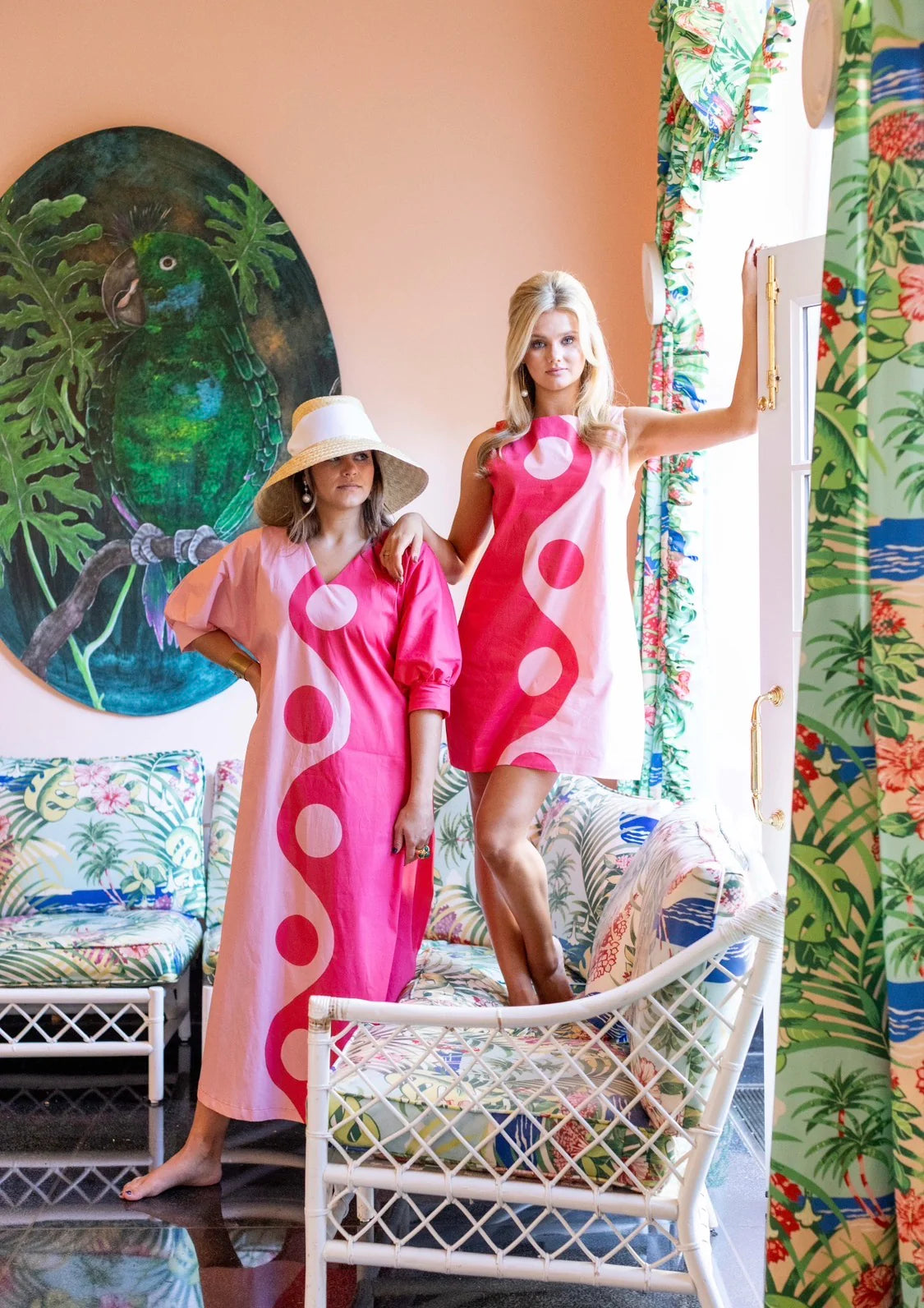 pink yin yang banks dress long