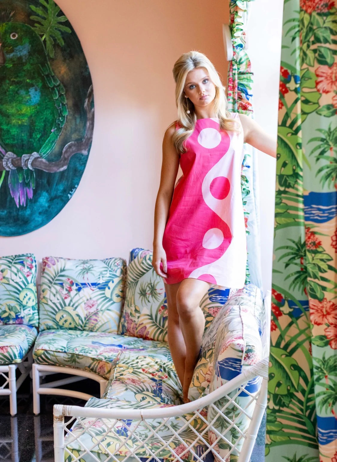 pink yin yang twiggy dress short