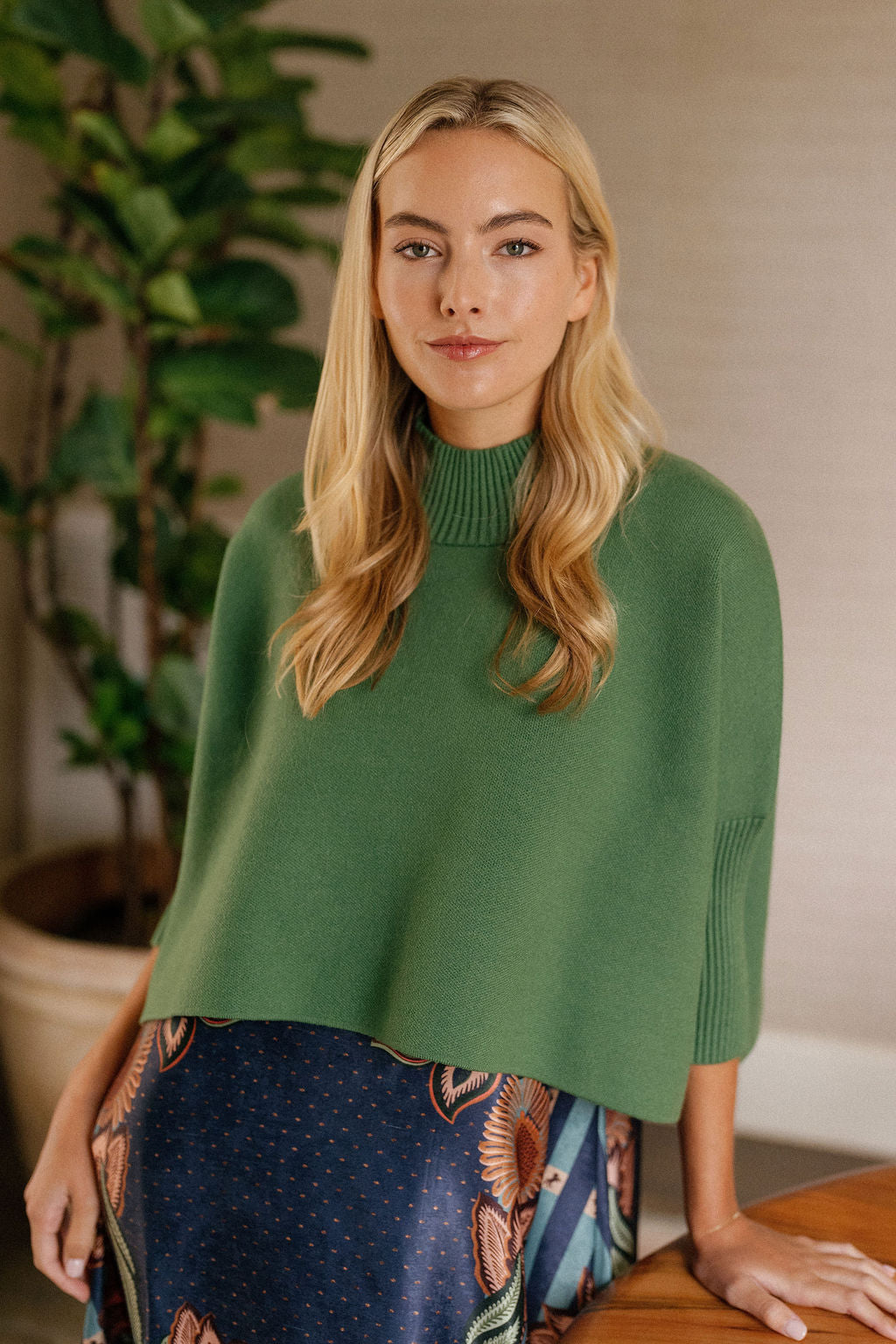 sophia oversized sweater evergreen fog