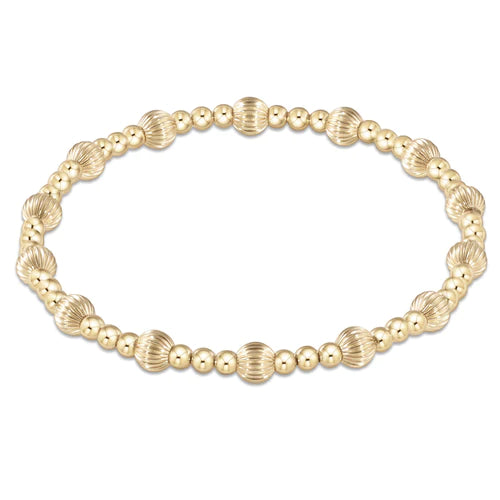 dignity sincerity pattern 5mm bead bracelet gold