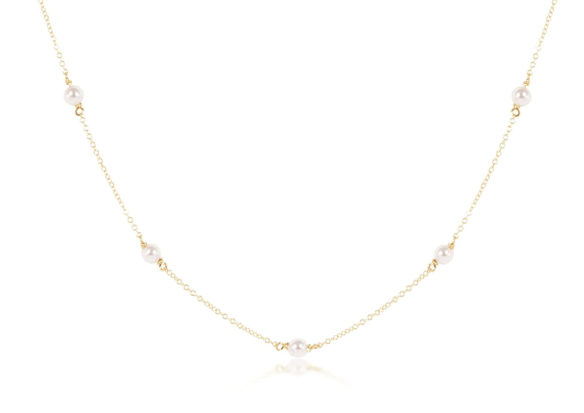 17" choker simplicity chain gold classic pearl 4mm