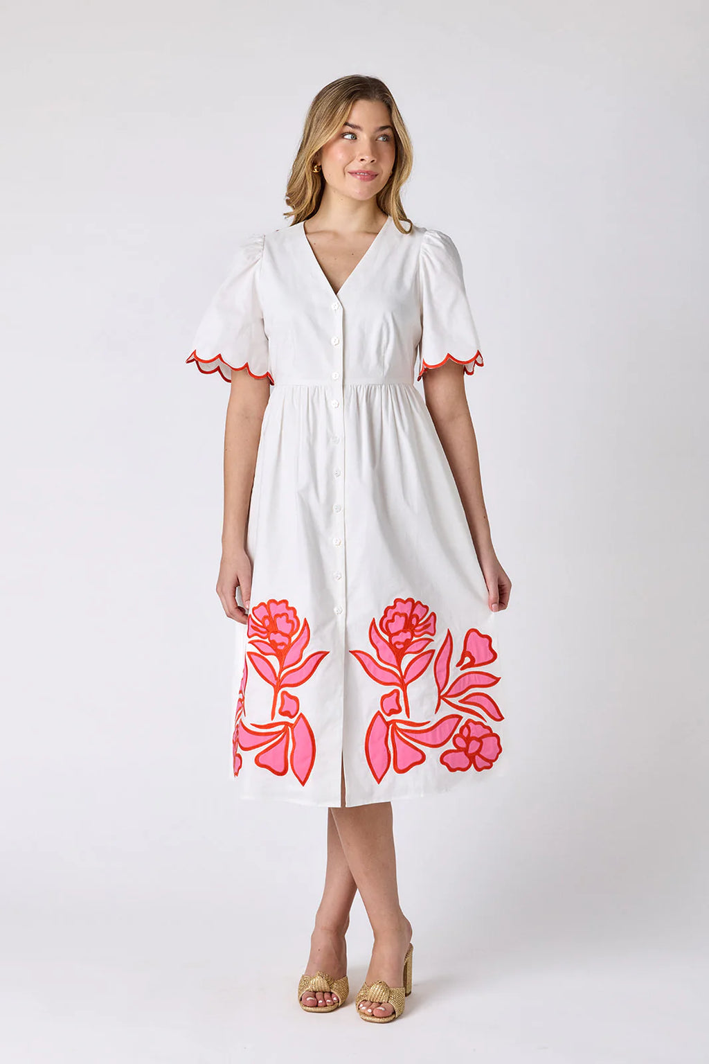 luca dress with floral embroidery
