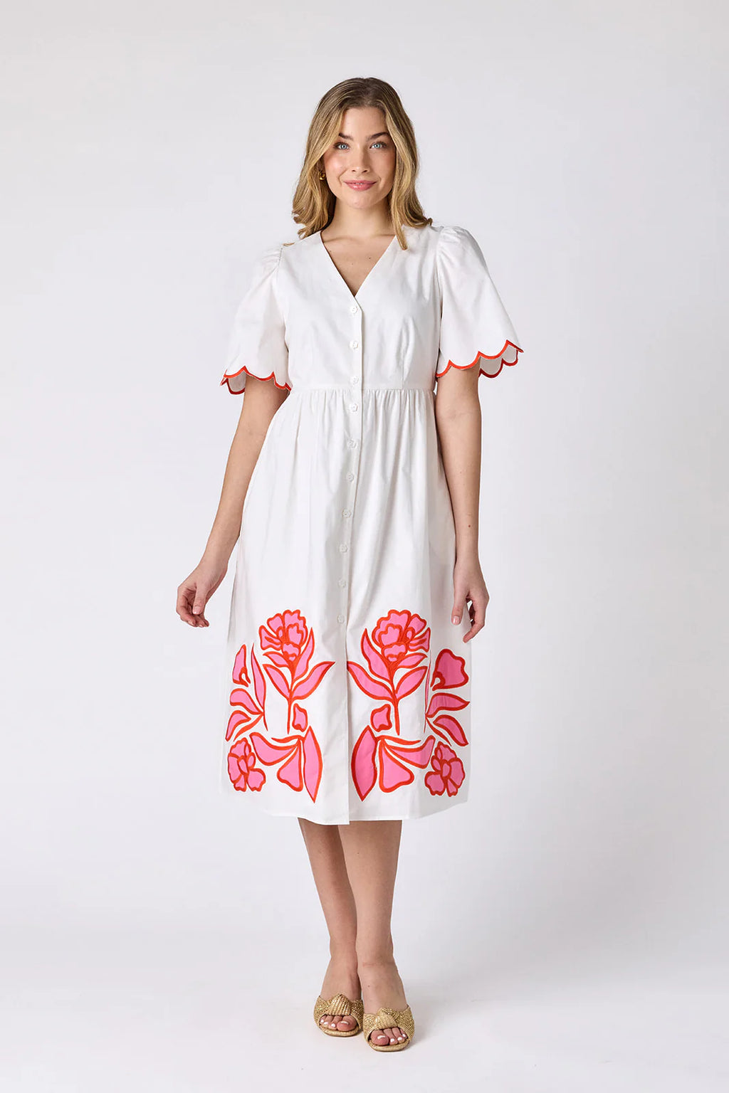 luca dress with floral embroidery