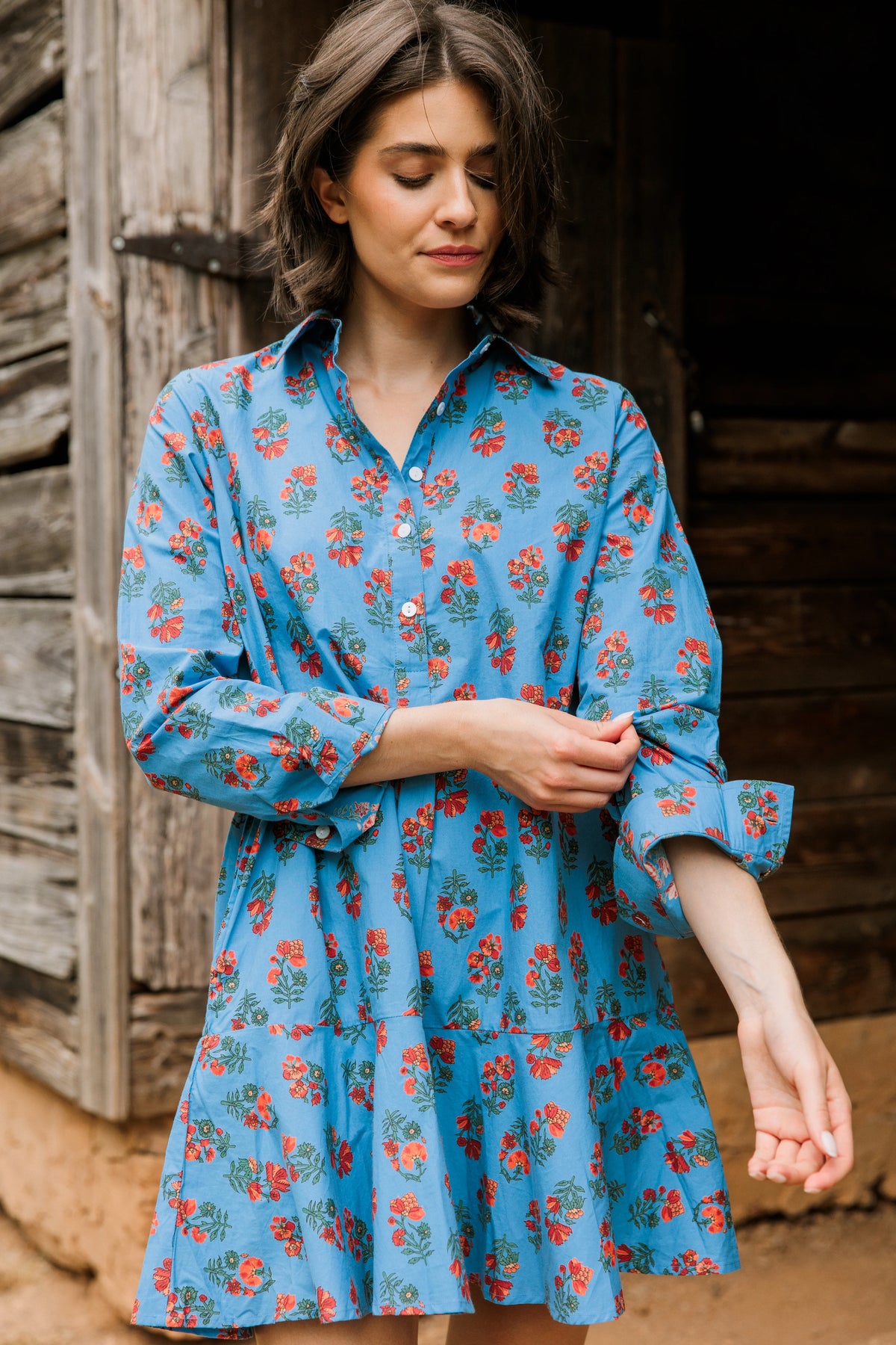 polly dress woodbine