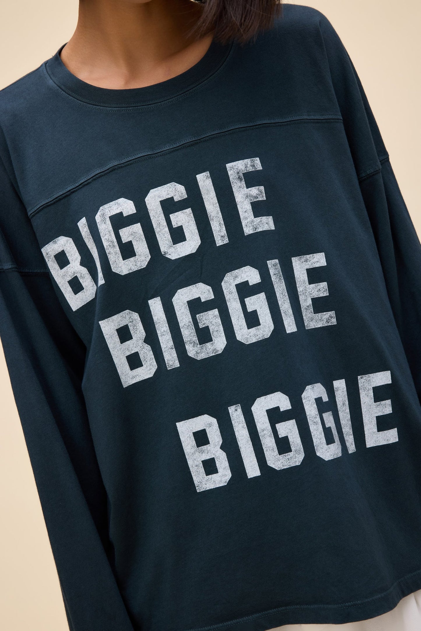 biggie biggie biggie varsity long sleeve tee