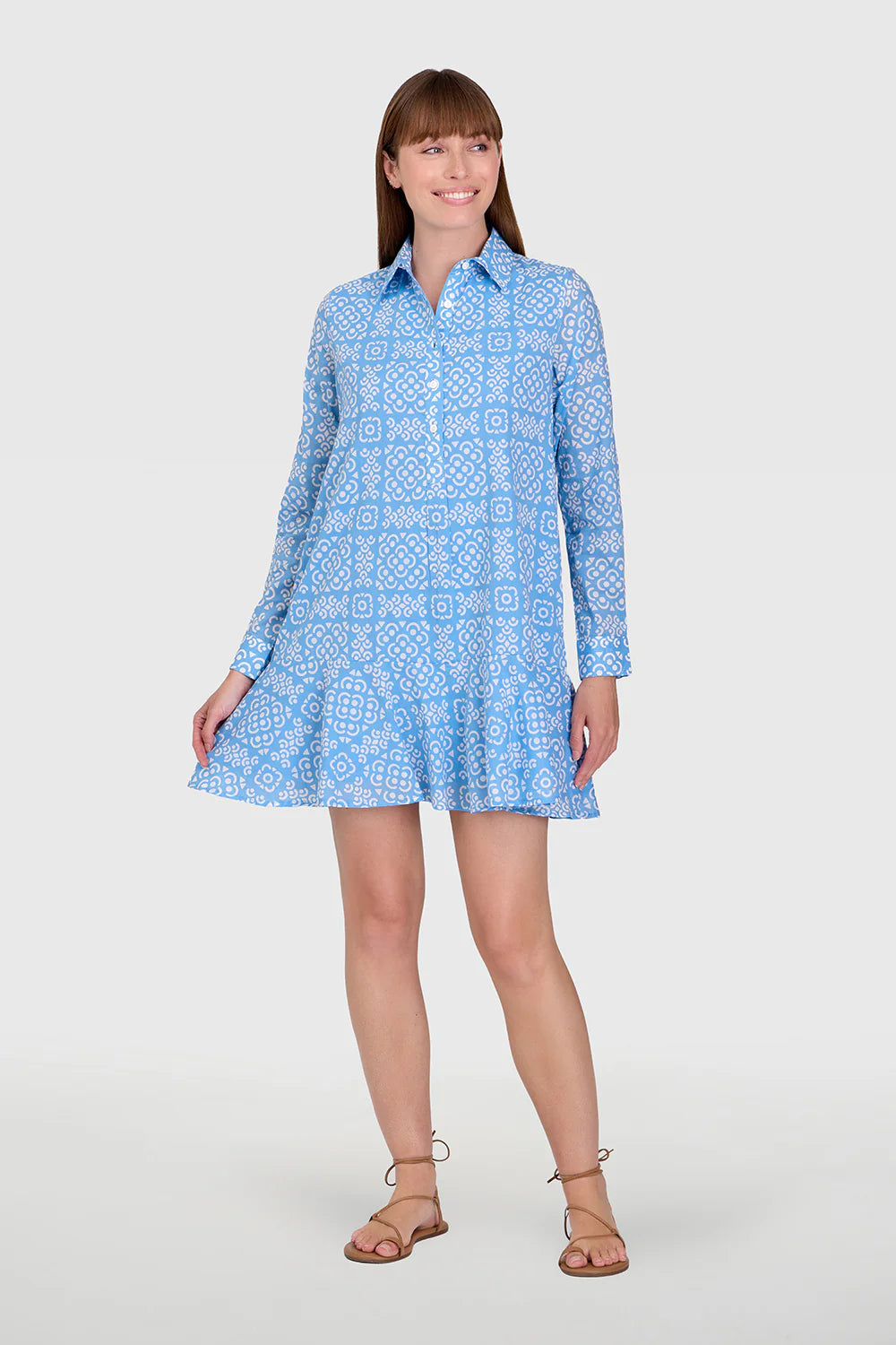 polly dress in lanai tile