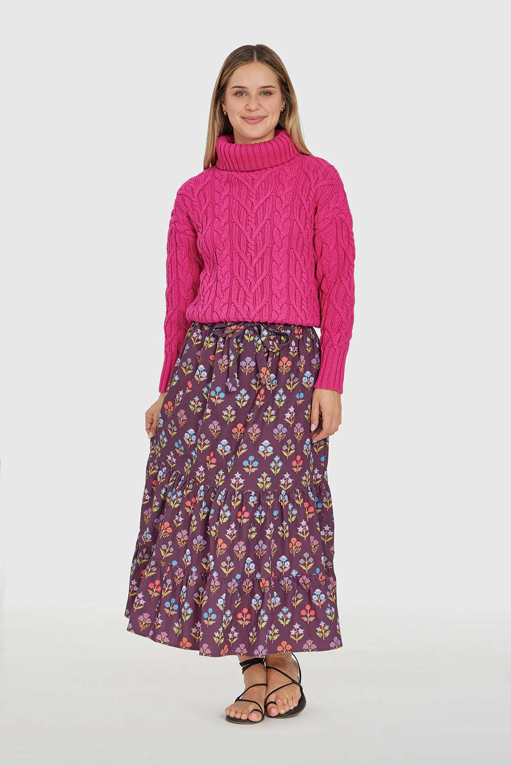 market skirt in holiday flowers