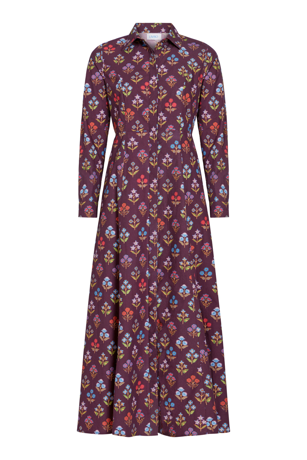 classic shirtdress in holiday flowers