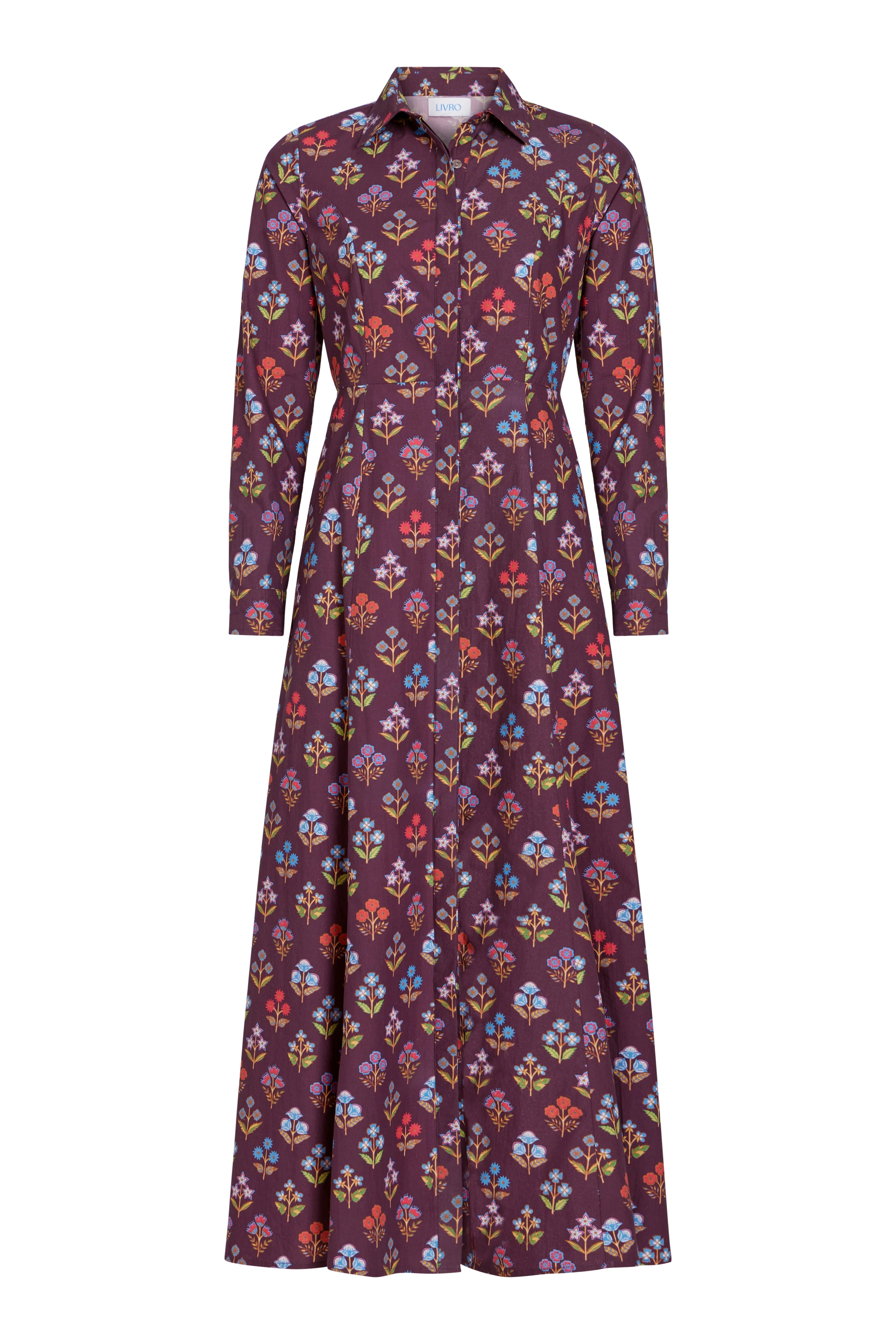 classic shirtdress in holiday flowers