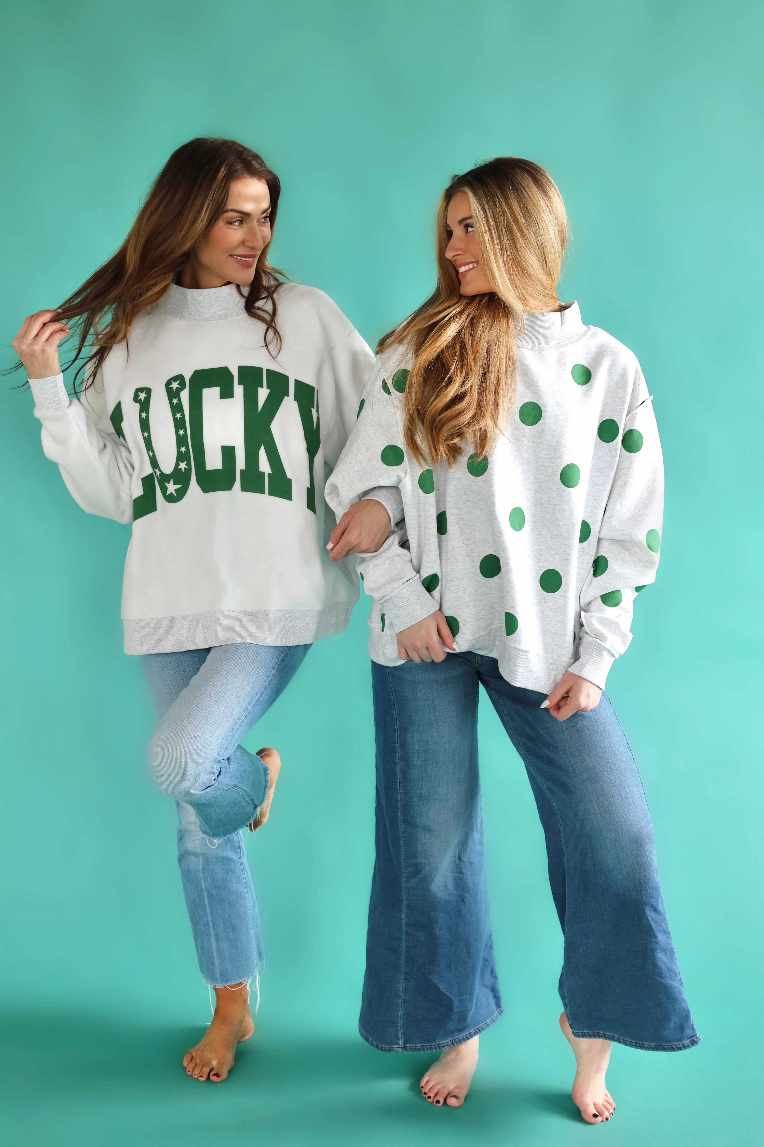 lucky girl mock neck