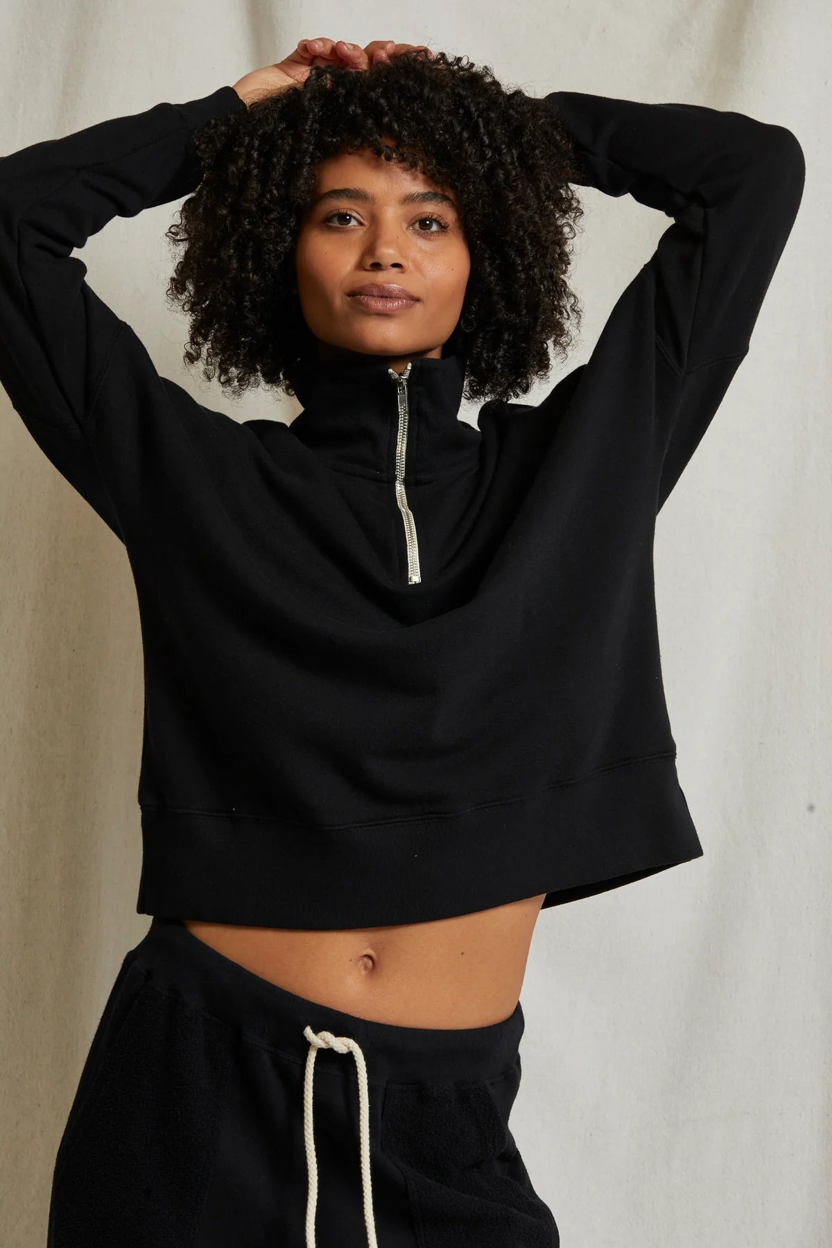 maren half zip sweatshirt black