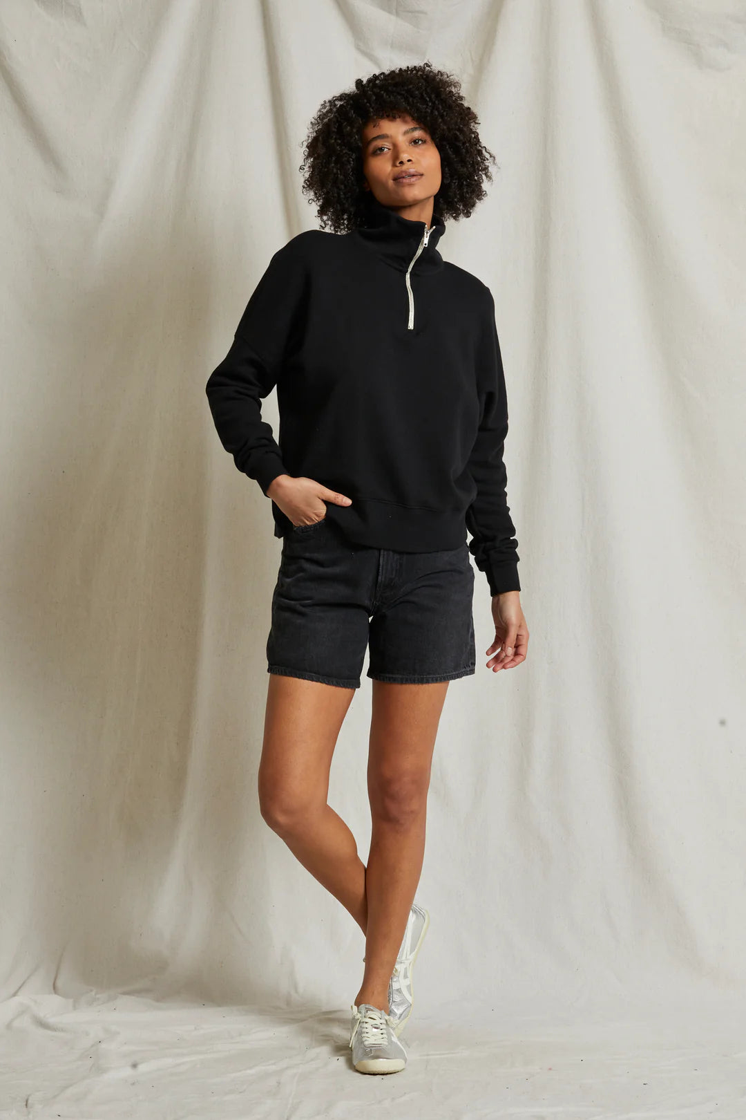 maren half zip sweatshirt black