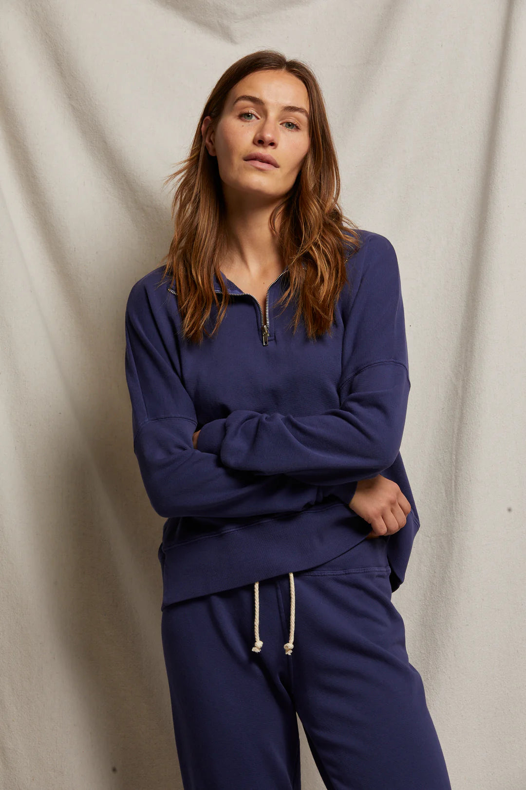 maren french terry half zip sweatshirt