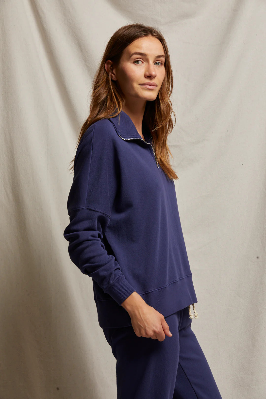 maren french terry half zip sweatshirt