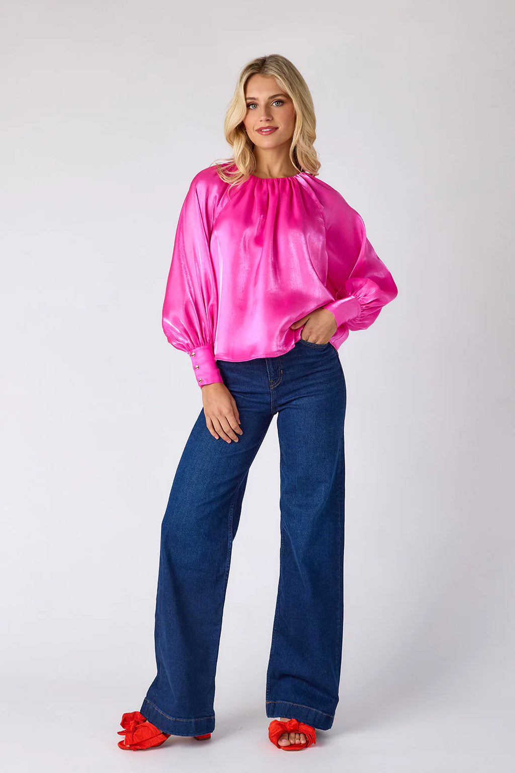 elizabeth blouse in mollie pink