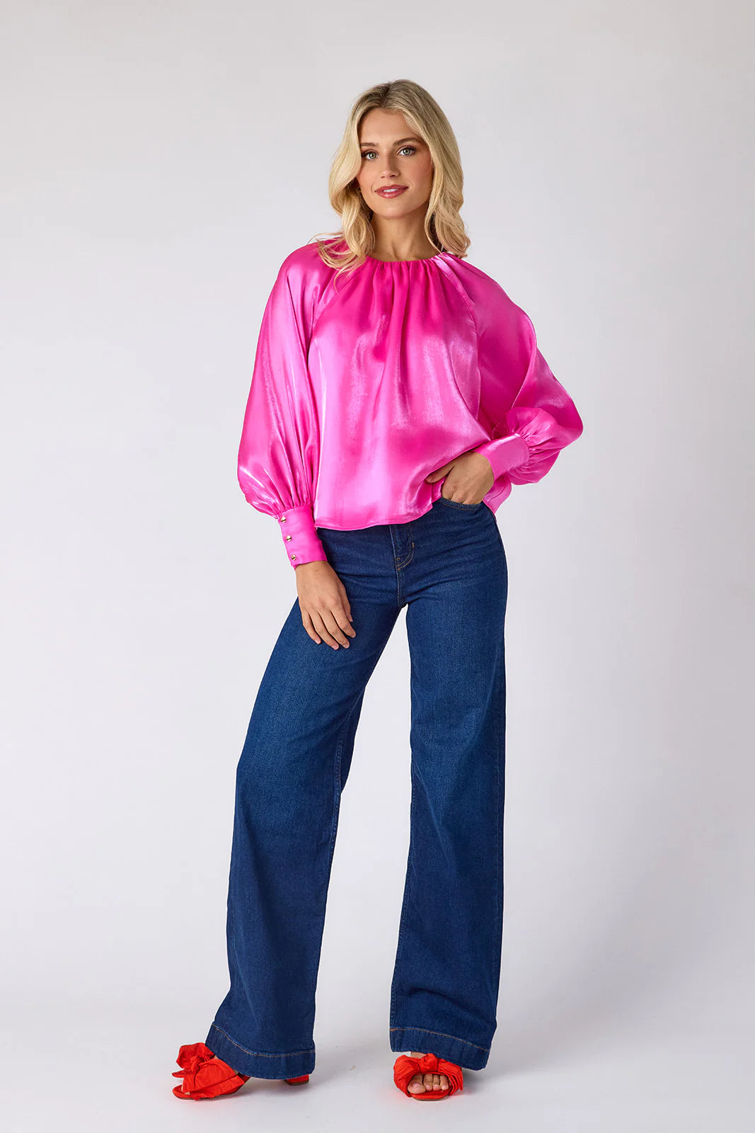 elizabeth blouse in mollie pink