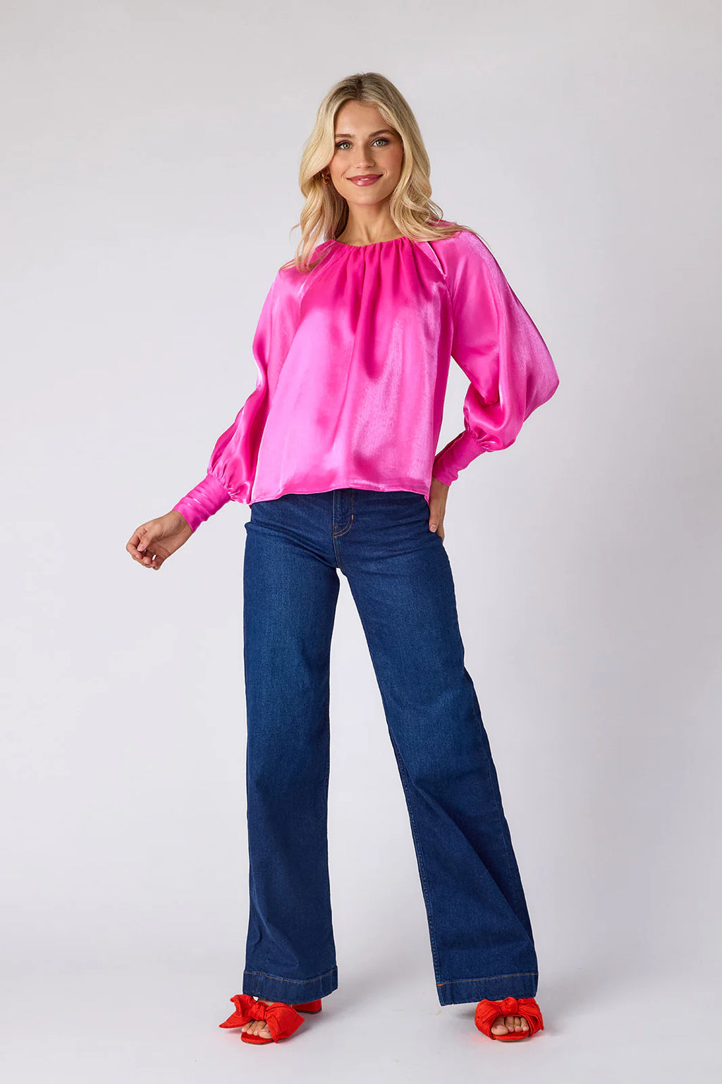elizabeth blouse in mollie pink