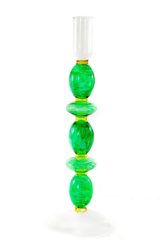 spindle candlestick green