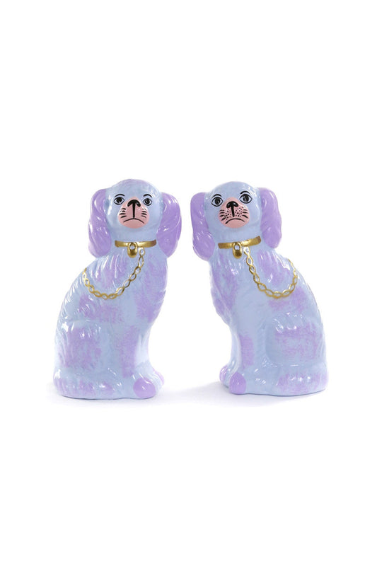 staffordshire dogs purple set