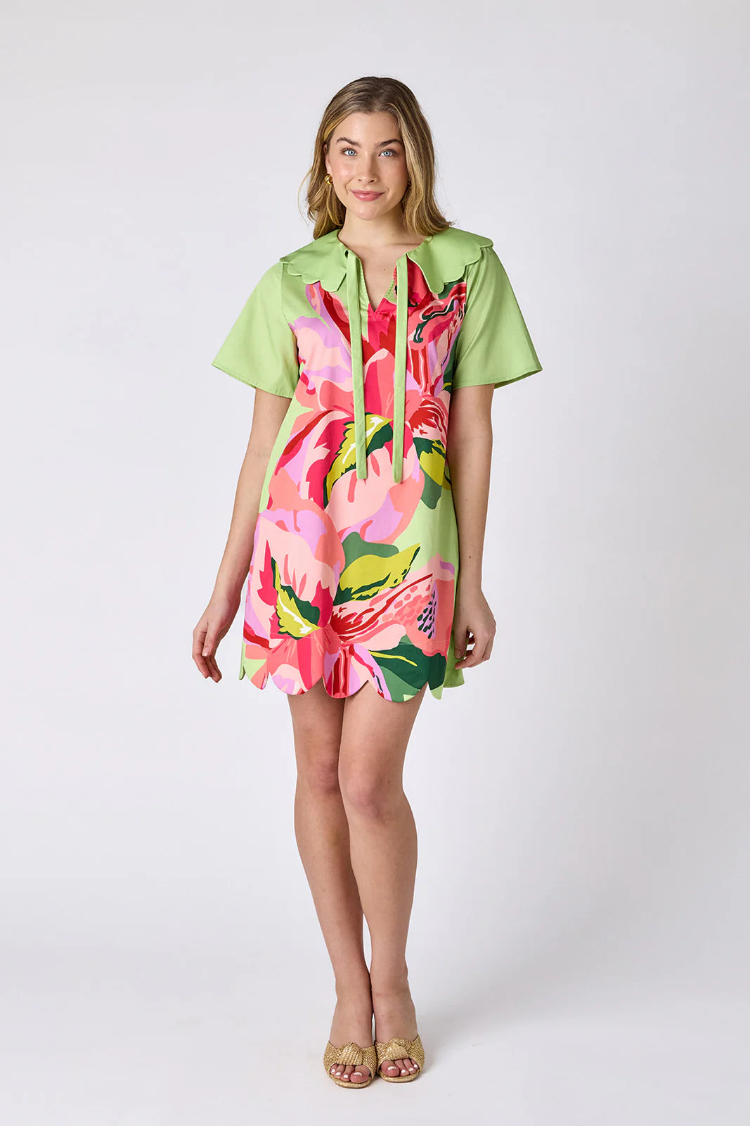 florabee dress with scalloped hem
