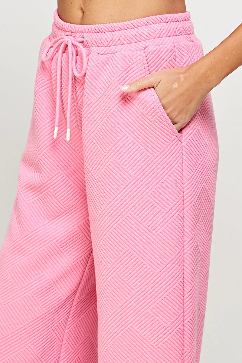 hamptons textured knit cropped wide leg pants