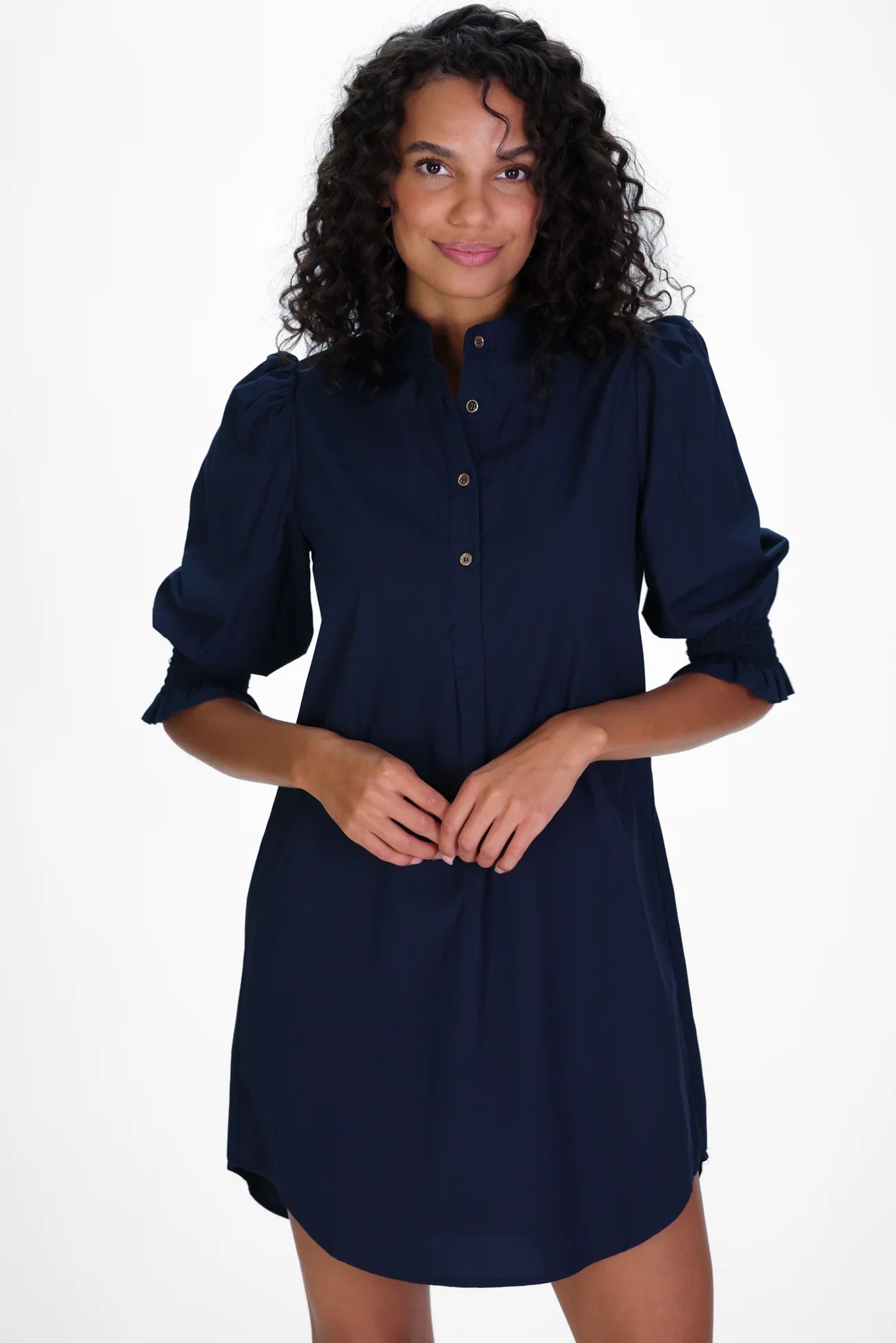 percy popover dress navy