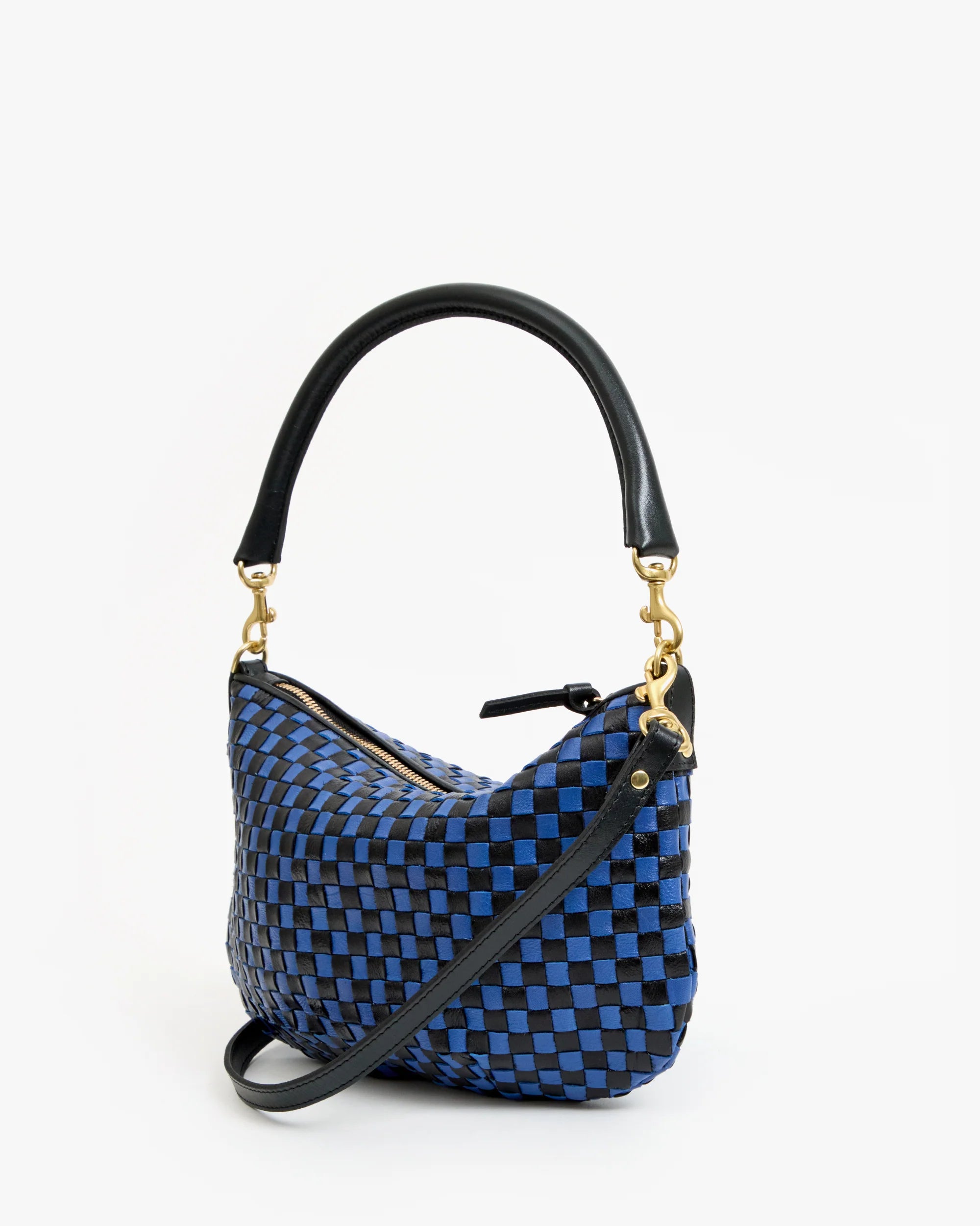 petit moyen woven checker black/cobalt
