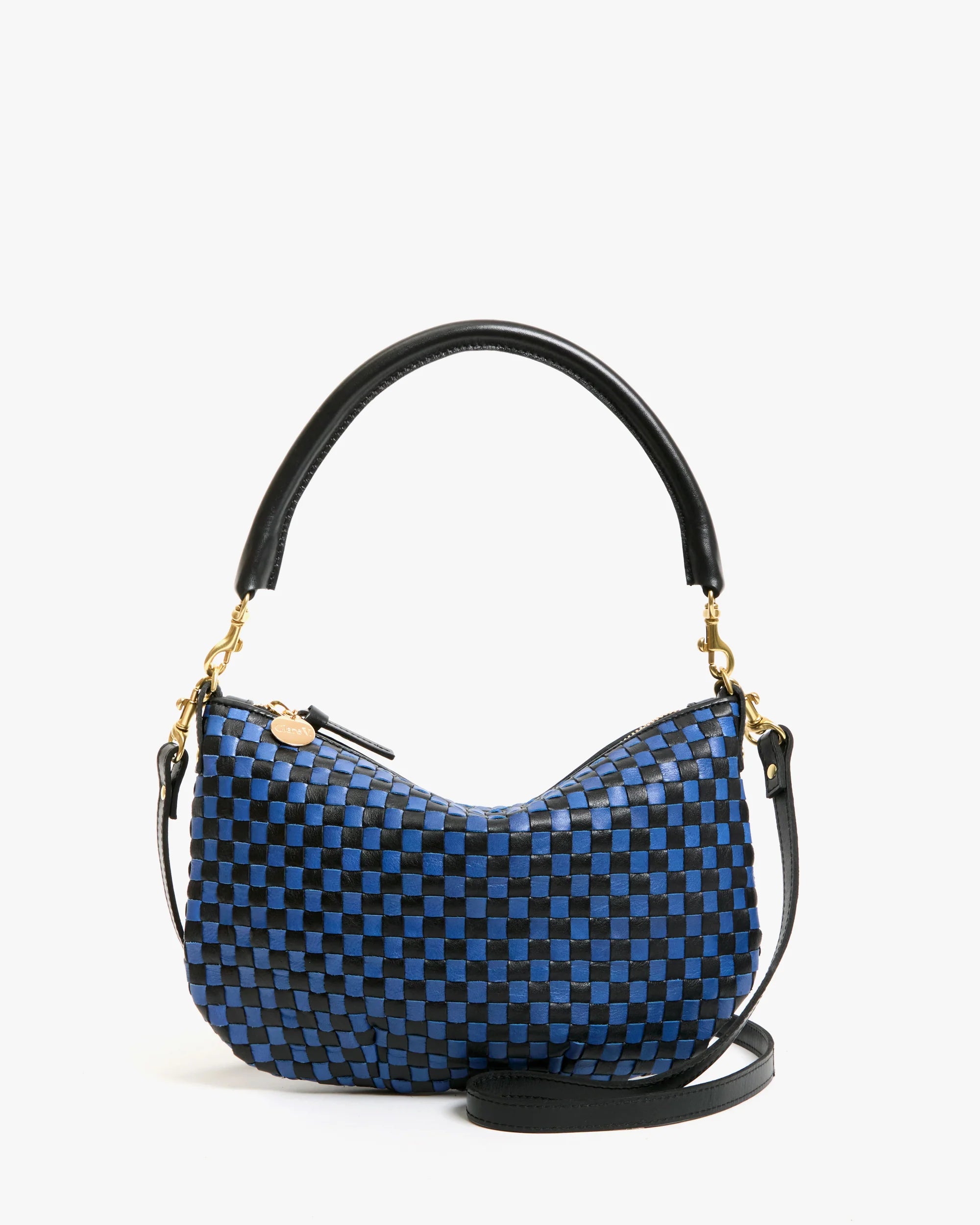 petit moyen woven checker black/cobalt