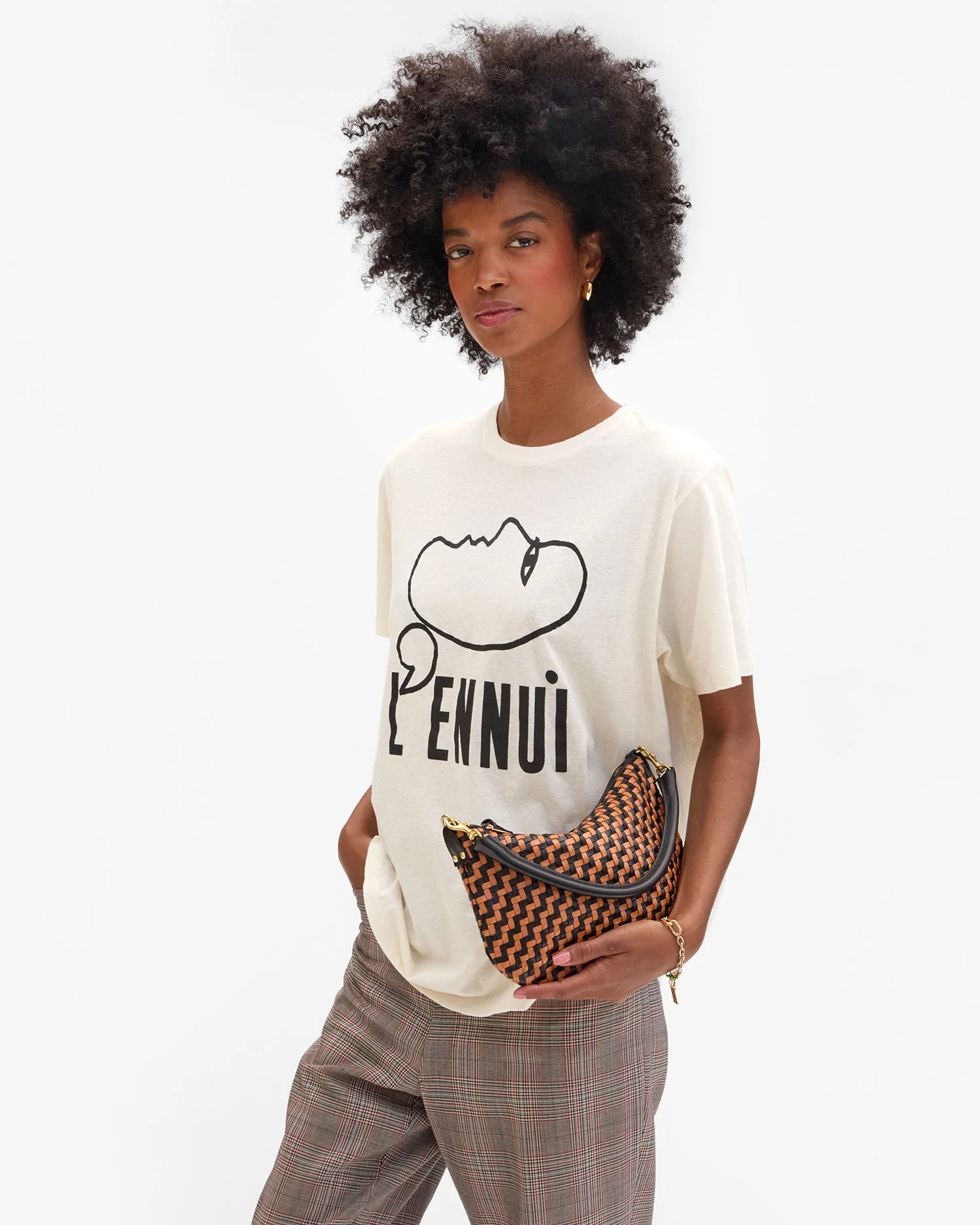 petit moyen woven zig-zag black/natural