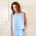 powder blue flowy tank