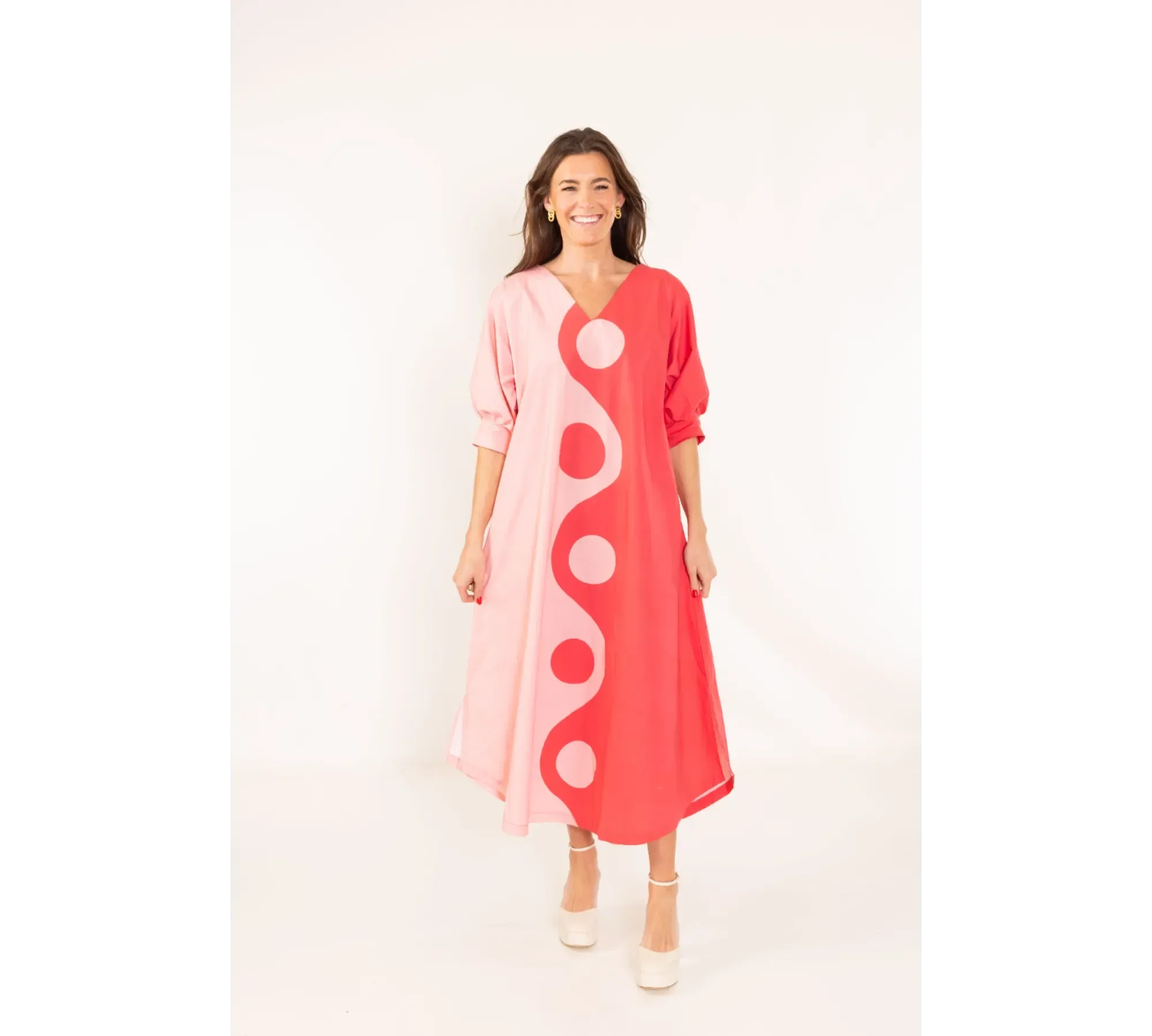 pink yin yang banks dress long