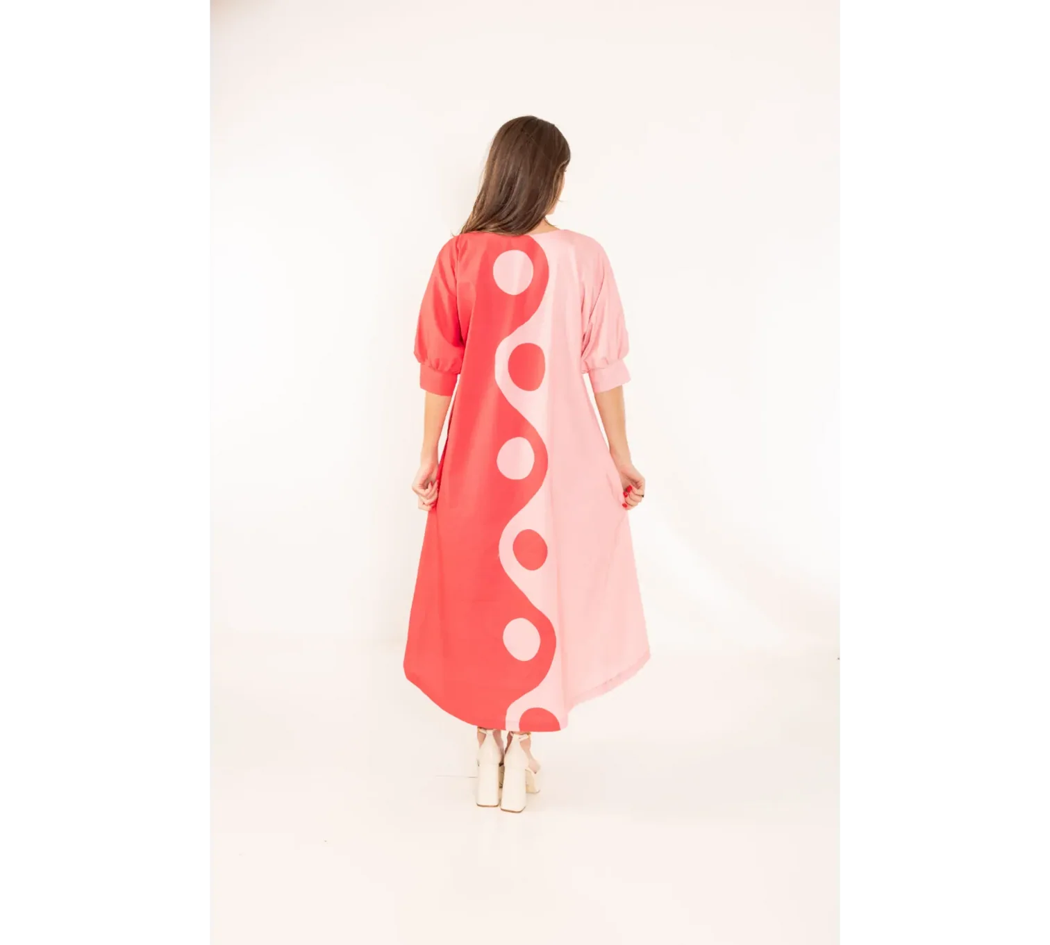 pink yin yang banks dress long