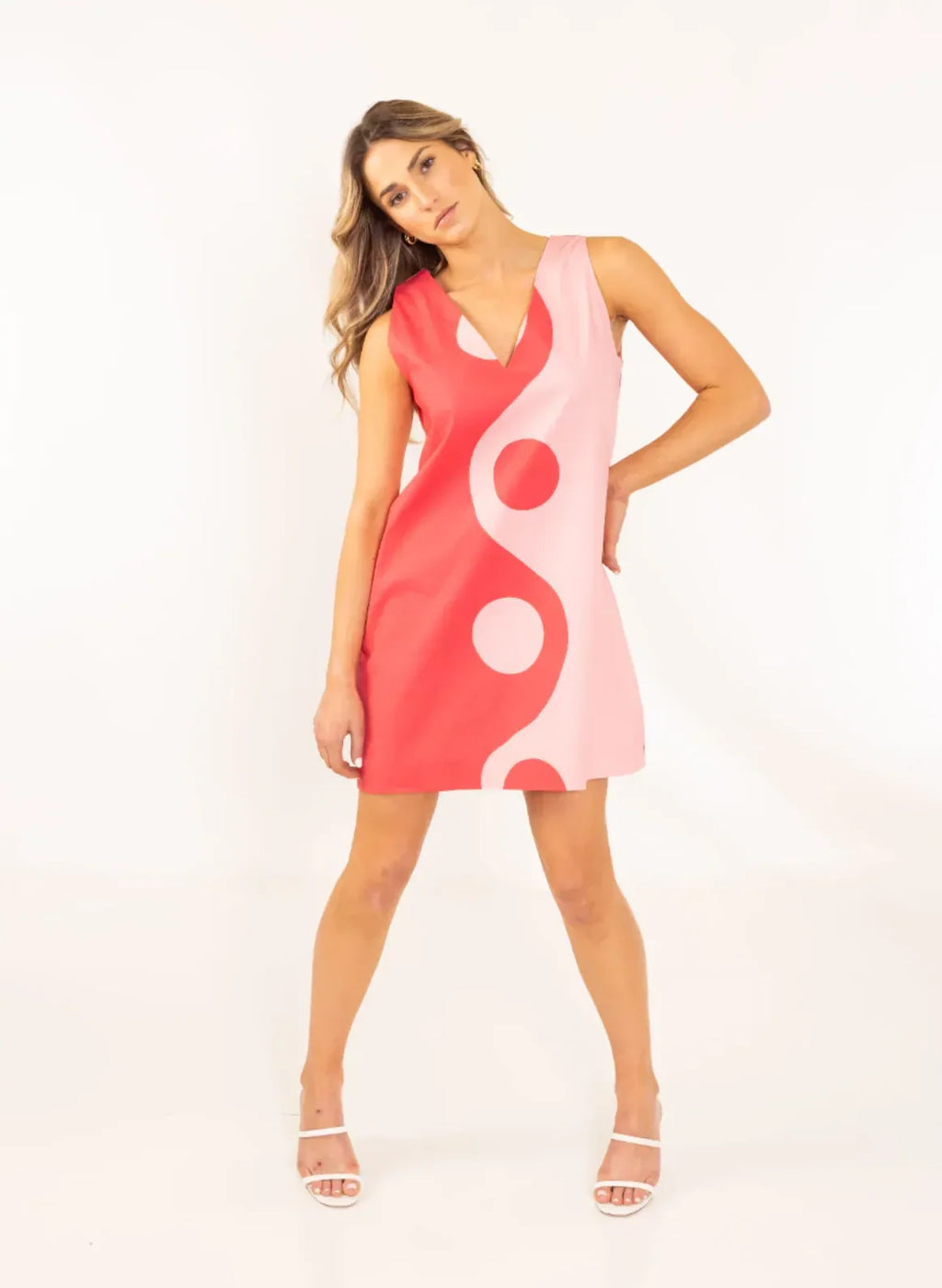 pink yin yang twiggy dress short