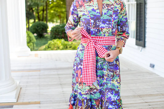 obi sash red gingham