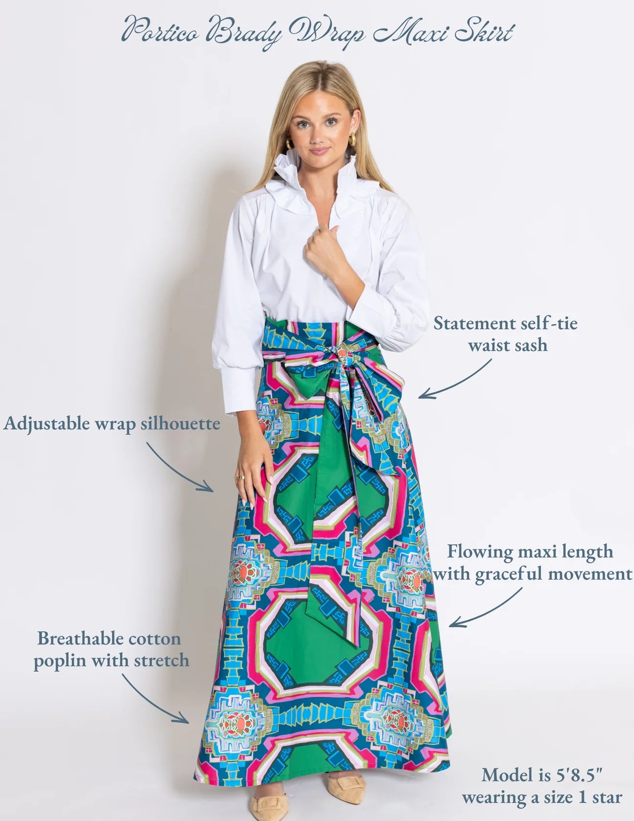 portico brady wrap maxi skirt